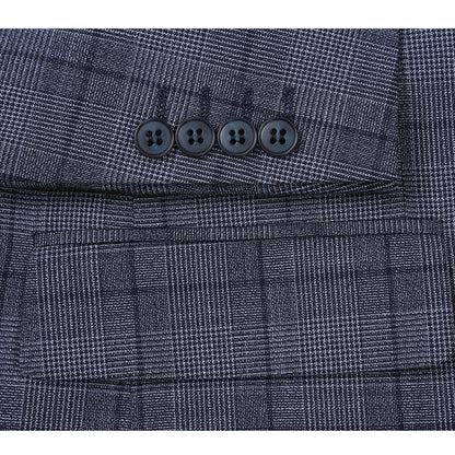 293-30 Men's Classic Fit Checked Suits - Image 6