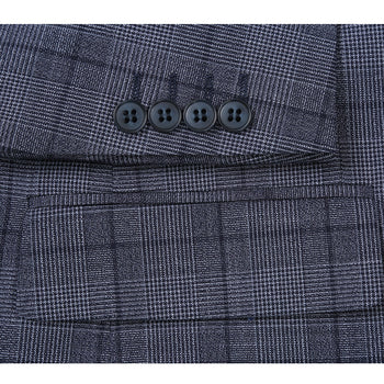 293-30 Men's Classic Fit Checked Suits - Image 6