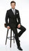 Statement Confidence Men'S Black Double Breasted Wool Italian Design Suit