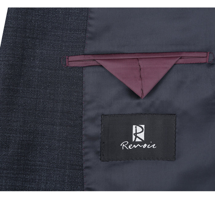 558-2 Men's Two Piece Slim Fit Wool Blend Suit - Image 6