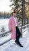 Men’s Pink Wool Blend Long Overcoat – Slim Fit Tailored Winter Coat - Carcoat - Topcoat