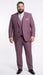 Men’s Mauve Three-Piece Suit – Slim Fit Formal Blazer, Vest, and Trousers for Weddings Rose Gold Pinkish Color