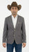 Mens Grey and White Trim Western Blazer – Classic Fit Cowboy Style Contrast Trim Dress Jacket