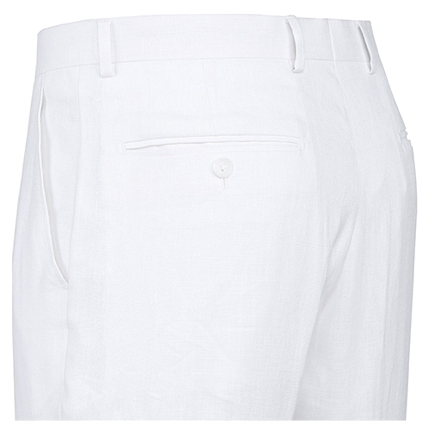 601-20 Men's Notch Lapels White Solid Linen Suits - Image 6