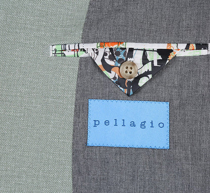 Half Canvas Slim Fit Blazer in Light Sage Gray - Image 6