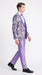 Men’s Lilac Lavender Prom Suit – Floral Shawl Lapel 3 Piece Tuxedo with Matching Vest and Pants