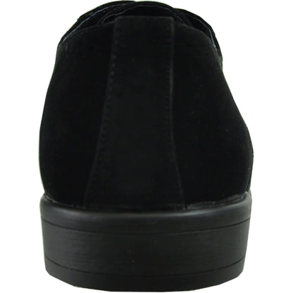 Mens Vegan Suede Wedding & Prom Wingtip Lace Up Dress Shoe in Black