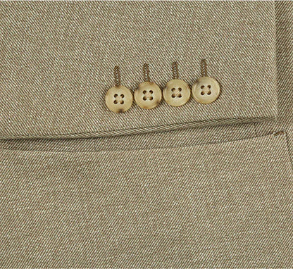 Half Canvas Slim Fit Blazer in Khaki - Image 6