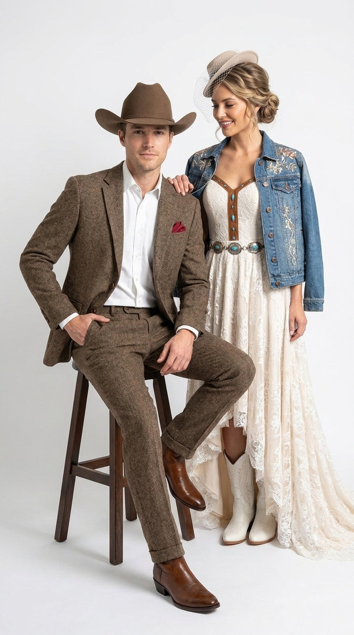 Men’s Brown Herringbone Tweed Groom Suit – Country Wedding & Rustic Wedding Suit