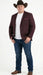 Men’s Burgundy Western  Blazer Jacket, Textured Cowboy Style Sport Coat for  - Tweed Herringbone Maroon Color