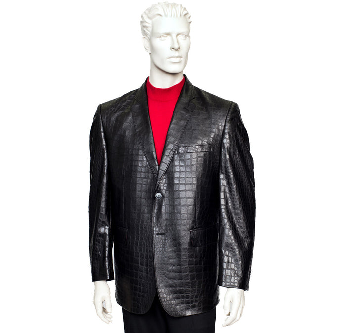 Zacchi Mickey Alligator Leatherette Black Jacket