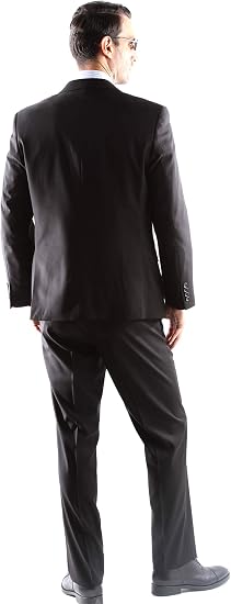 Mens Extra Long For Tall Man Vested 3 Piece Suit in Color Black Two Buttons Modern Fit