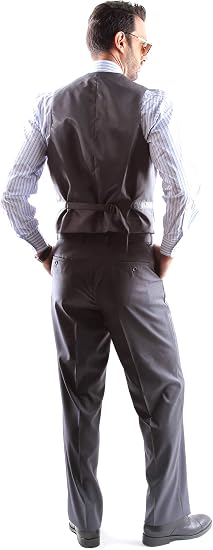 Mens Extra Long For Tall Man Vested 3 Piece Suit in Color Gray Two Buttons Modern Fit