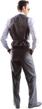 Mens Extra Long For Tall Man Vested 3 Piece Suit in Color Gray Two Buttons Modern Fit