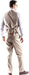 Mens Extra Long For Tall Man Vested 3 Piece Suit in Color Beige Two Buttons Modern Fit