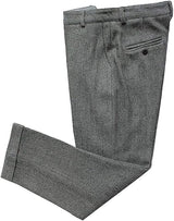 Mens Vintage Tweed Dress Pants Slacks Trousers Regular Fit Suit Pants in Grey