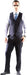 Mens Extra Long For Tall Man Vested 3 Piece Suit in Color Navy Two Buttons Modern Fit