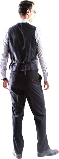 Mens Extra Long For Tall Man Vested 3 Piece Suit in Color Navy Two Buttons Modern Fit