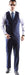 Mens Extra Long For Tall Man Vested 3 Piece Suit in Color Midnight Blue Two Buttons Modern Fit