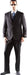 Mens Extra Long For Tall Man Vested 3 Piece Suit in Color Black Two Buttons Modern Fit