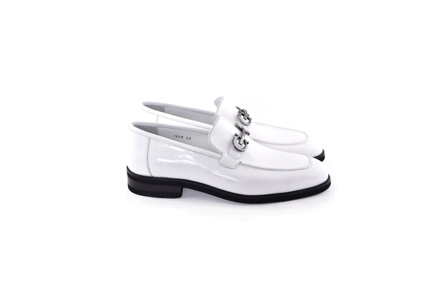 C0001209-7249 loafer with silver buckle-White - Image 2
