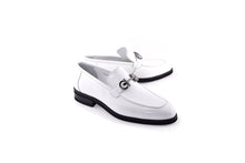C0001209-7249 loafer with silver buckle-White