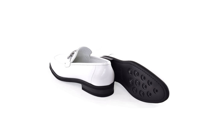 C0001209-7249 loafer with silver buckle-White - Image 3