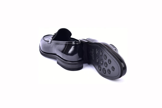 C0001204-7249 loafer with silver buckle-Black - Image 3