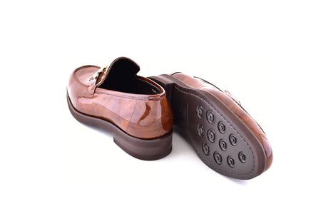 C0001208-7249 loafer with gold buckle-Marble Tan