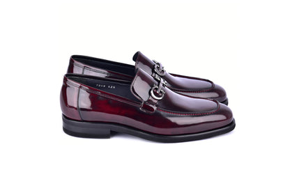 C0001205-7249 loafer with silver buckle-Dark Burgundy - Image 2