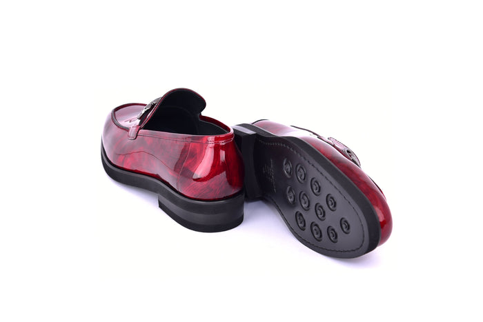 C0001206-7249 loafer with silver buckle-Marble Red - Image 3