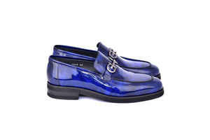 C0001207-7249 loafer with silver buckle-Marble Blue - Image 2