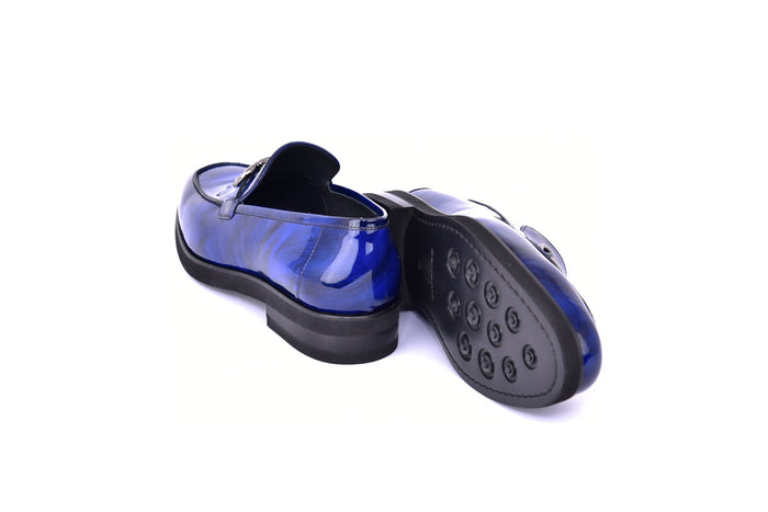 C0001207-7249 loafer with silver buckle-Marble Blue - Image 3
