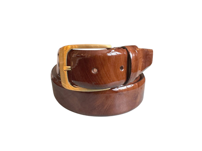 CBelt-7249 Belt Marble leather-Tan