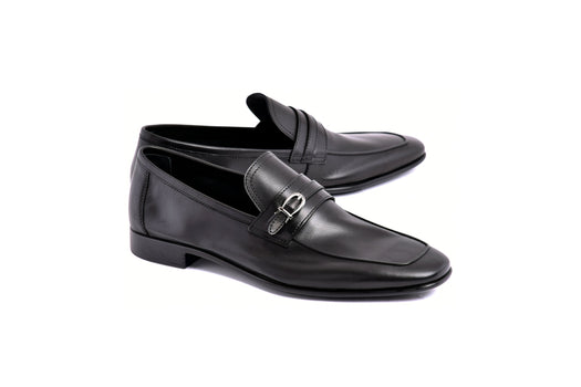 C0001117-7256 Side buckle loafer- Black