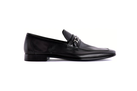 C0001117-7256 Side buckle loafer- Black