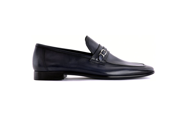 C0001116-7256 Side buckle loafer- Navy - Image 3