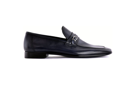 C0001116-7256 Side buckle loafer- Navy - Image 3