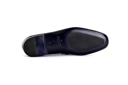 C0001116-7256 Side buckle loafer- Navy