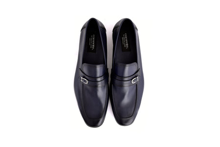 C0001116-7256 Side buckle loafer- Navy