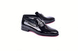 C00012-7260 Formal loafer with silver buckle-Black Patent