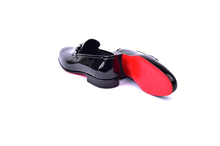 C00012-7260 Formal loafer with silver buckle-Black Patent - Image 3