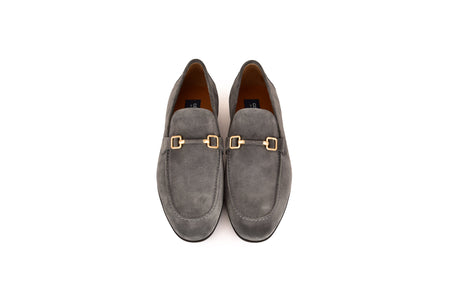 C000205-7373S Soft suede Buckle Loafer-Grey