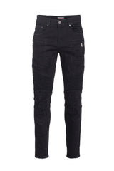 Moto Jeans in Distressed Black