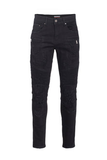 Moto Jeans in Distressed Black