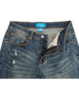 PX Jean with Quilted pleather patches in In Indigo