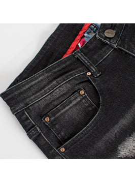 Tigger Motif on Skinny black denim