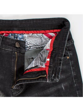 Tigger Motif on Skinny black denim