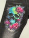Skinny Denim with Skull print in black