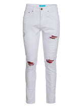 PX Jean with Python snake skin knee Patch